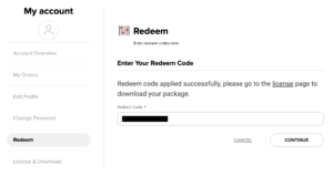 How to Redeem a Code for the Software License?